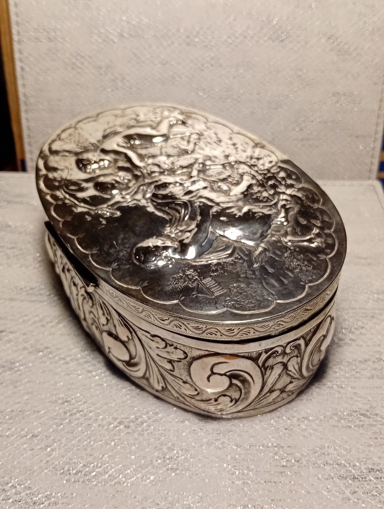 Solid Silver Box 19th Century German, Superb and Very Large.