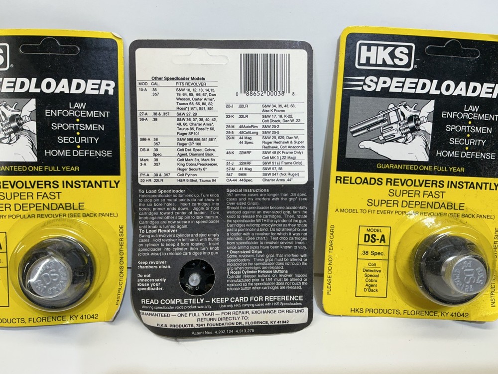 HKS Speedloader; DS-A; 6-Shot; 38 SPL, Fast & Dependable