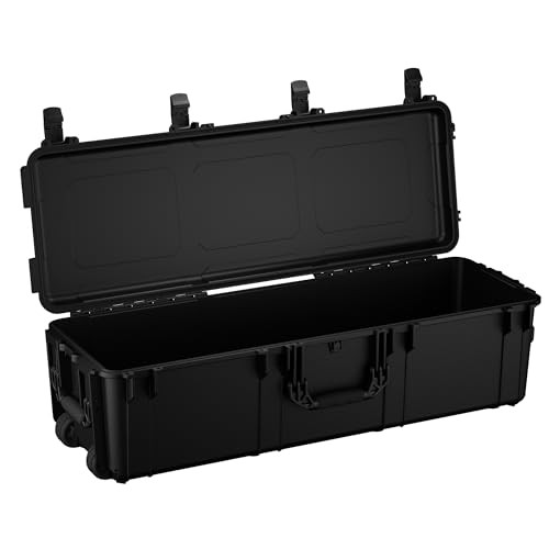 45" Empty Waterproof Hard Case w/Wheels – Lockable, TSA Approved Empty Case