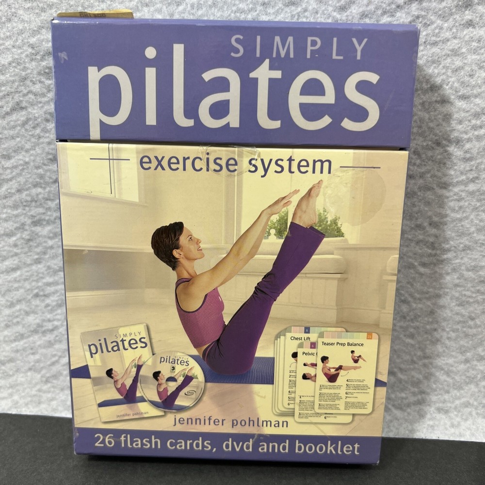 SIMPLY PILATES Exercise System 26 FLASH CARDS + DVD +BOOKLET Workout Flexibility