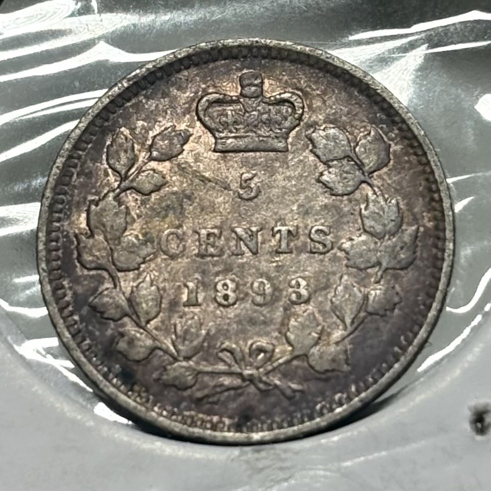 1893 Canada 5 Cents Five Nice Tone