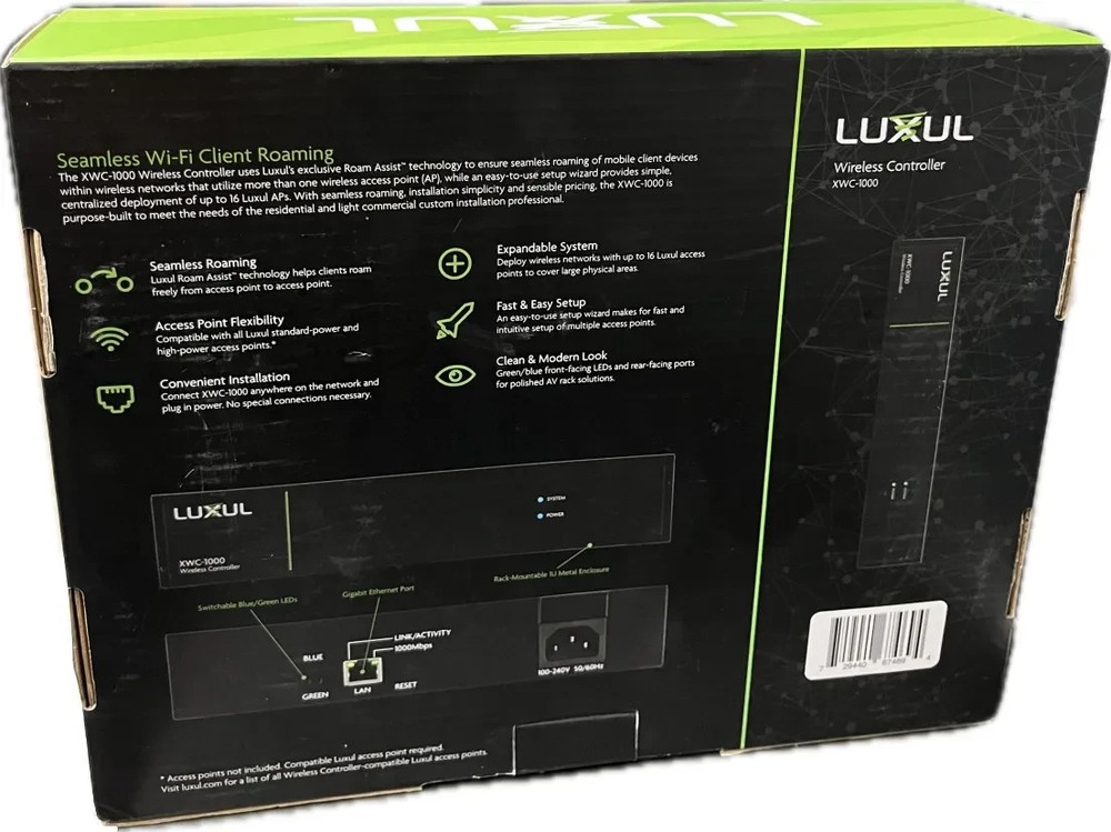 NEW Luxul XWC-1000 Wireless Controller w/ Rack Mount Kit Open Box Pristine
