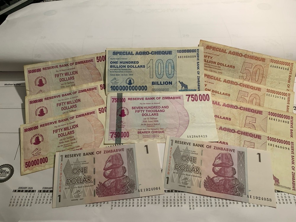 Zimbabwe Random Notes Money Currency Hyperinflation