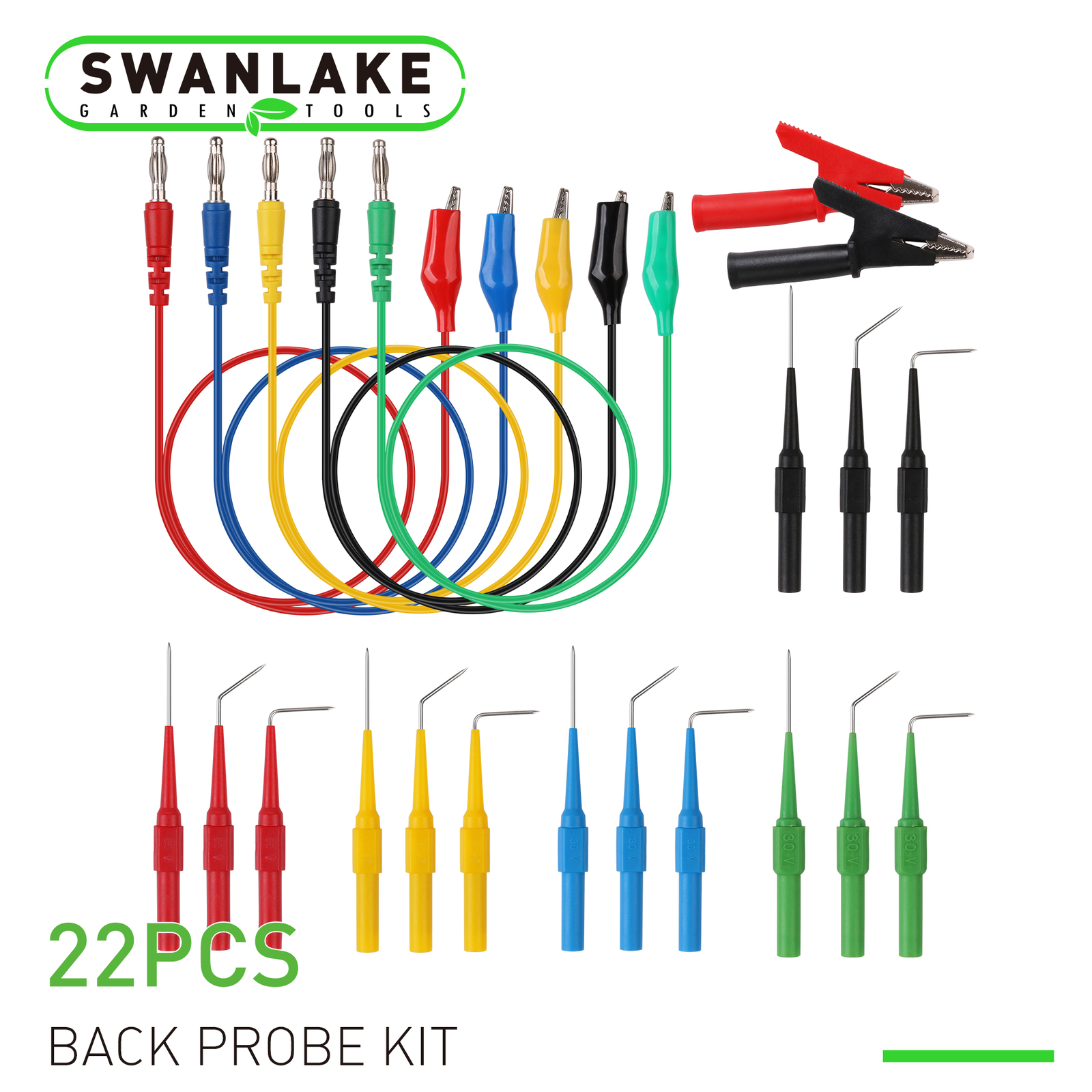 22Pcs Back Probe Kit Multimeter Test Leads Tool Identified Probe For Automotive