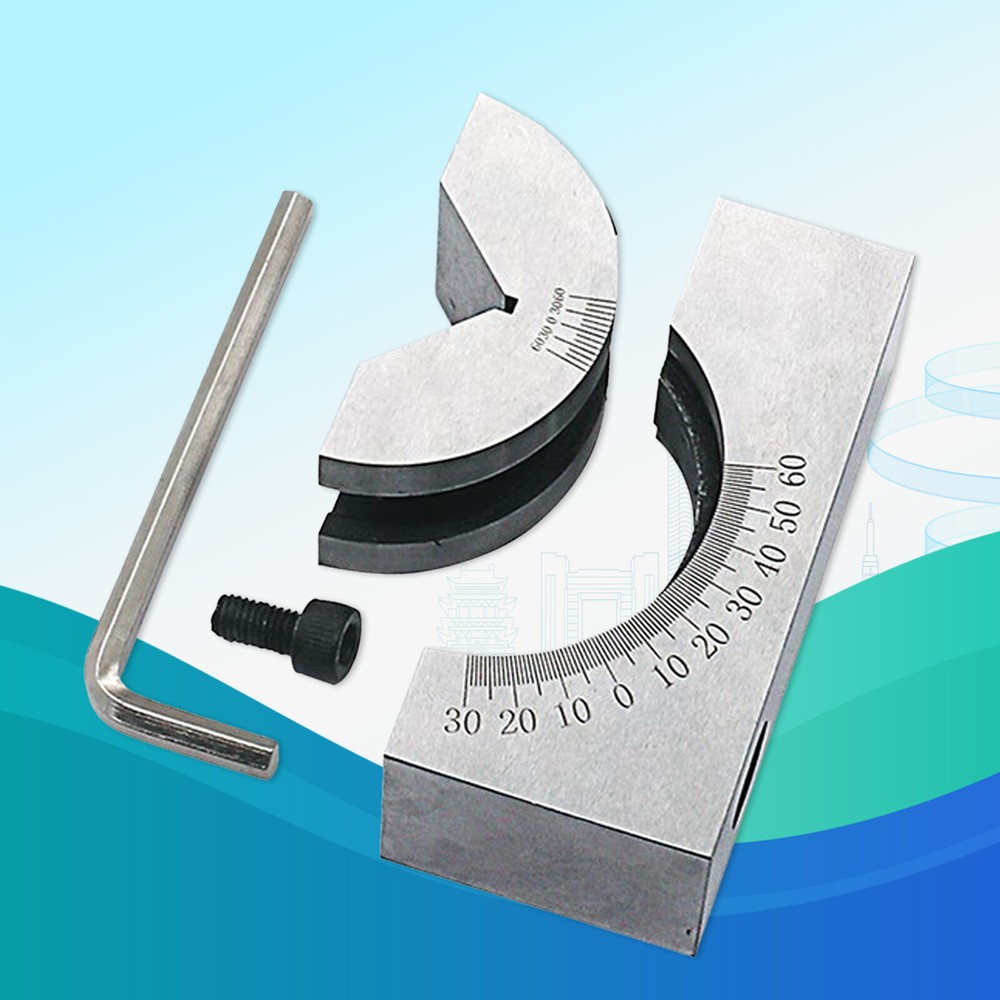 Adjustable Angle V Block 0 to 60° Precision Gauge Micro Milling Setup & Wrench