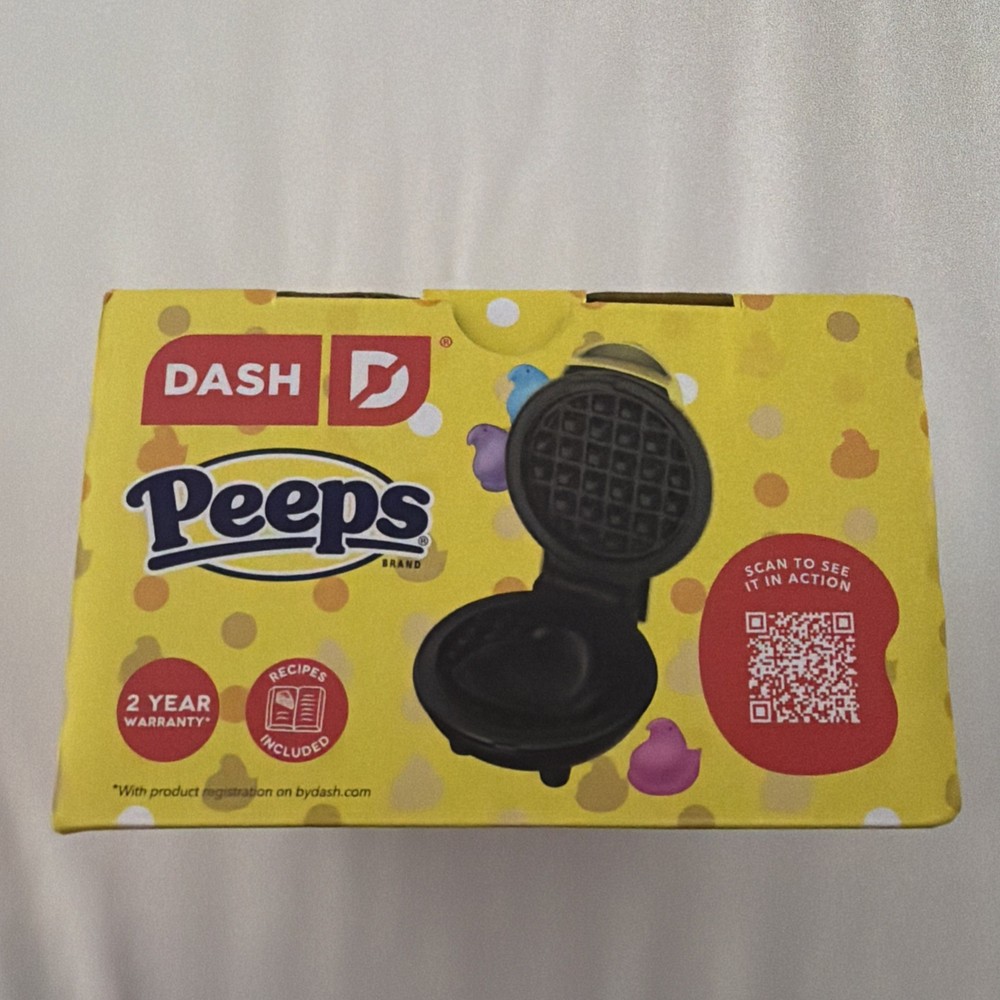 Dash Easter Peeps Mini Waffle Maker Limited Edition New In Box Yellow