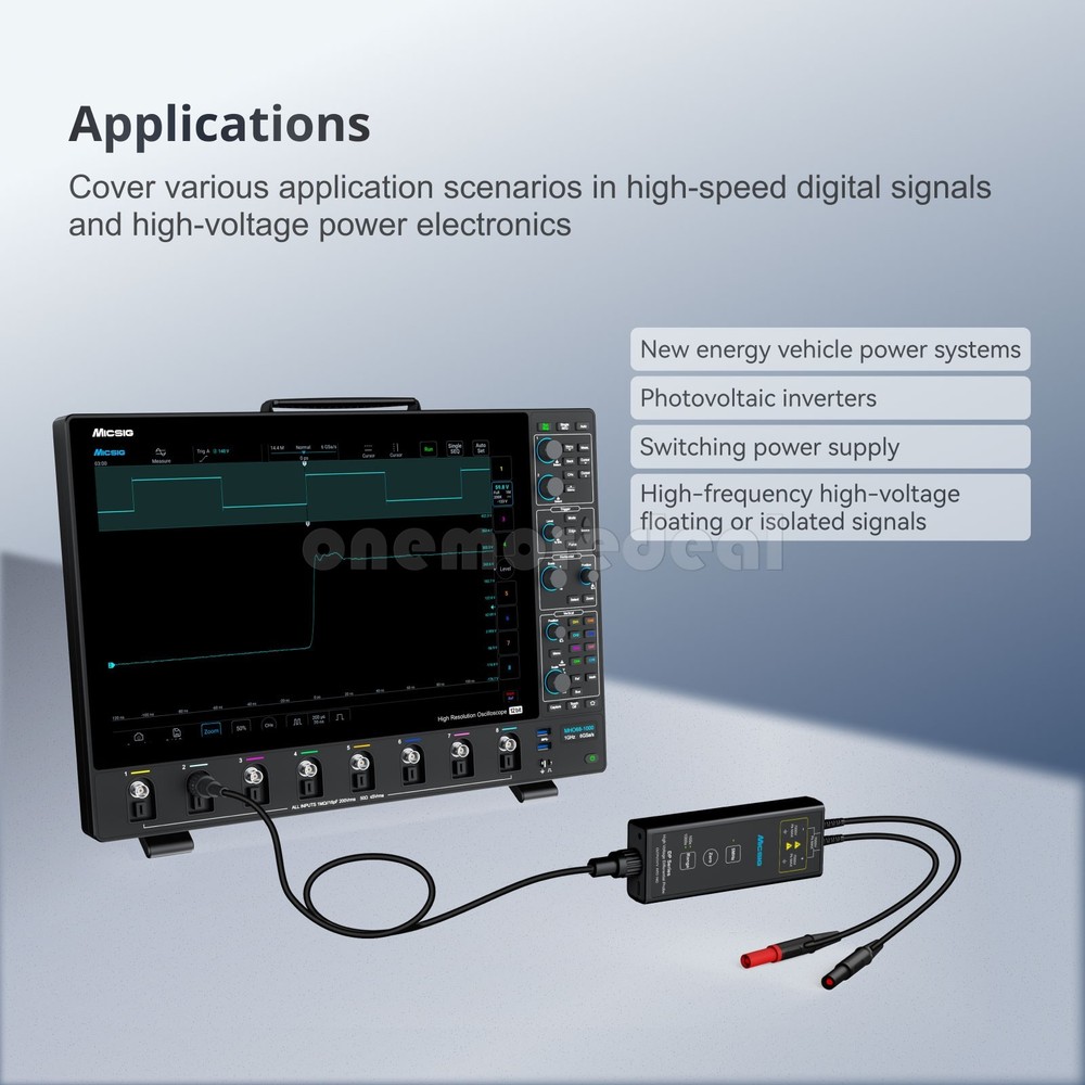 Micsig High-Voltage Differential Probe Dual Range Selection Oscilloscope Probe