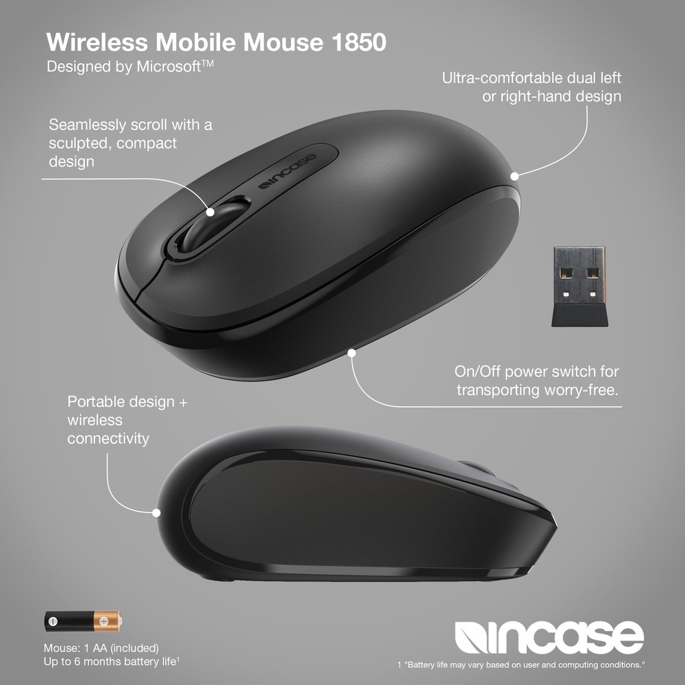 Incase Designed by Microsoft Wireless Mobile Mouse 1850