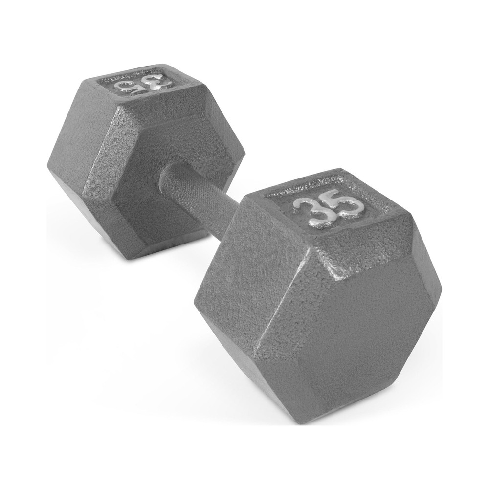 Barbell 35lb Cast Iron Hex Dumbbell, Single