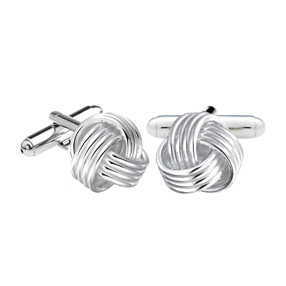 925 Sterling Silver Love Knot Mens Cufflinks for Dad Father Grand Father Brother