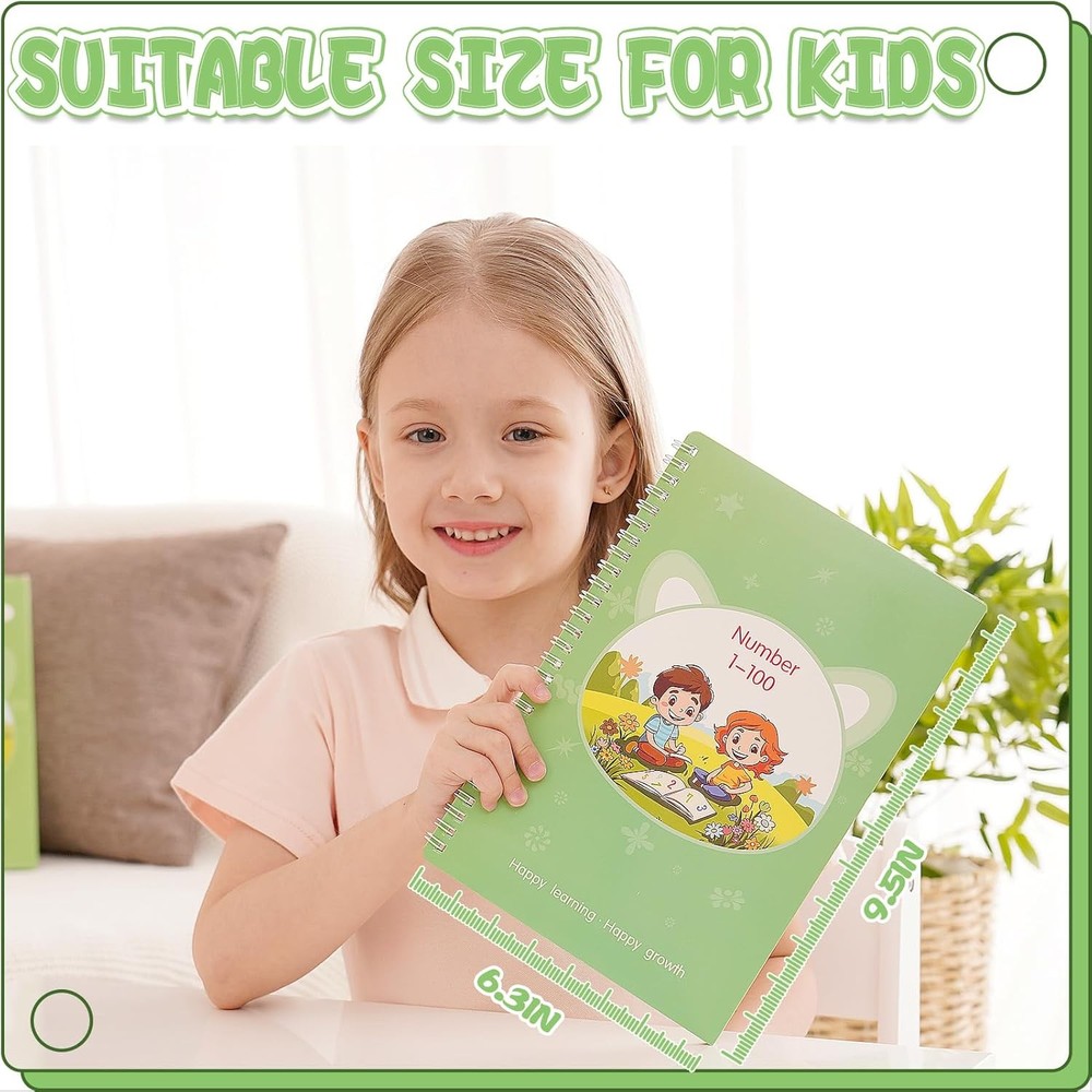 Reusable Grooved Handwriting Workbooks,Magic Copybook,Magic Writing Red