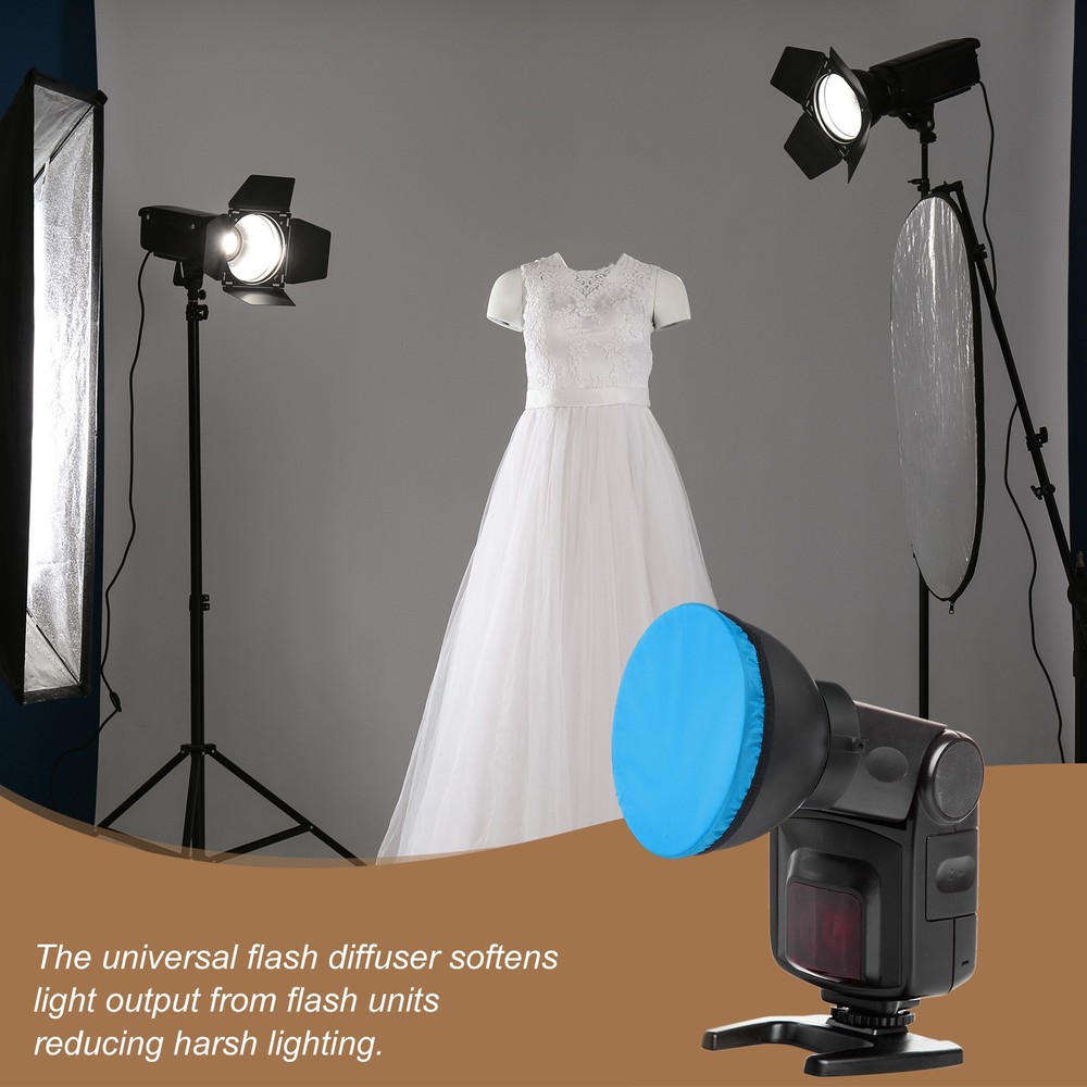 5pcs 7.1" x 7.1" Soft Mini Flash Bounce Diffuser Cap, for Flashlight, Blue