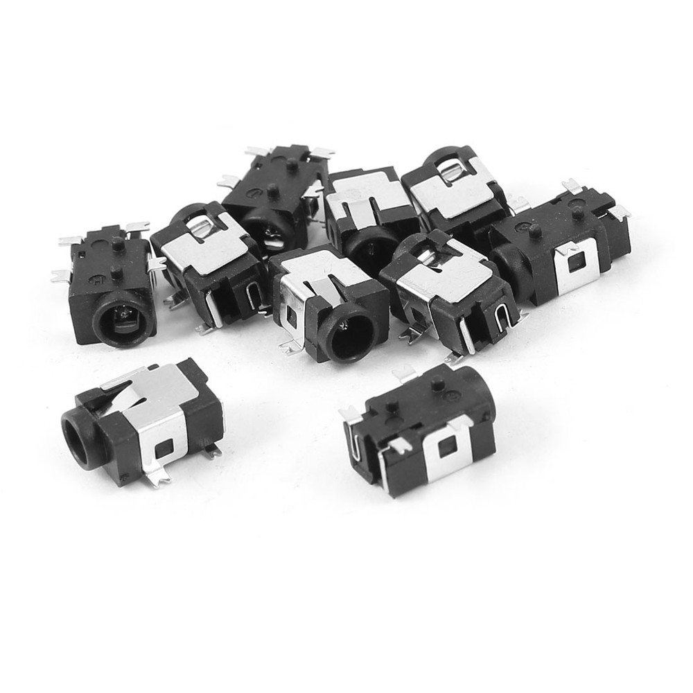 Replacement PCB Mount Surface 3.5mm DC Power Jack Socket 10 Pcs