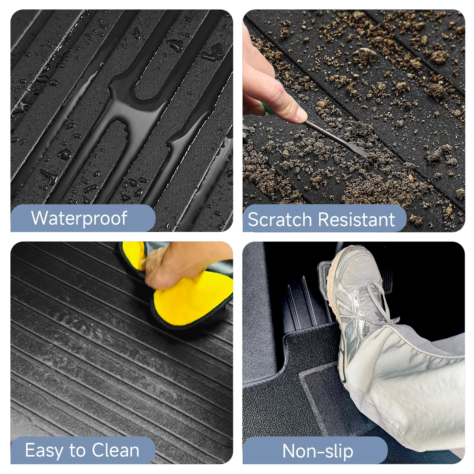 For Tesla Y Juniper 2025-2026 TPE Floor Mats Waterproof Anti-Slip Cargo Liner