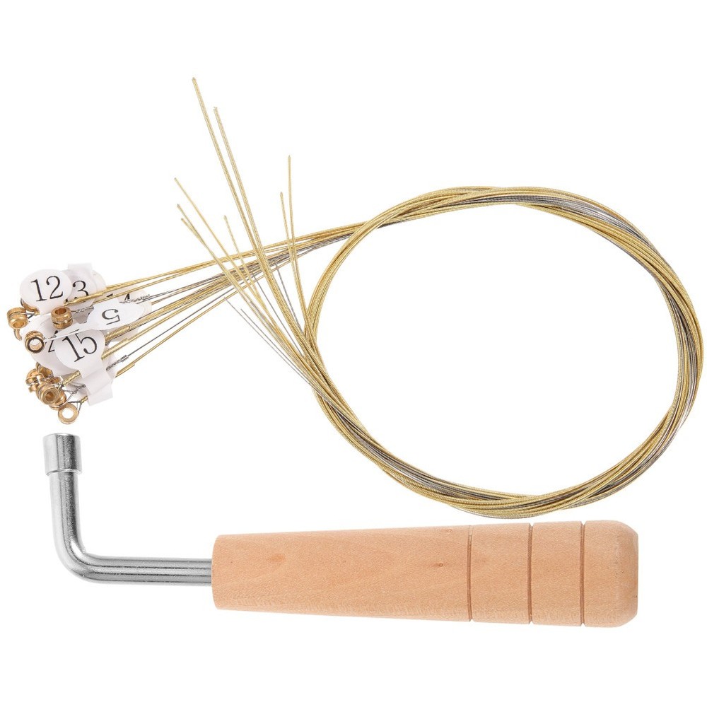 1Set Metal Harp Strings Kit With Tuning Wrench For Easy String Changes