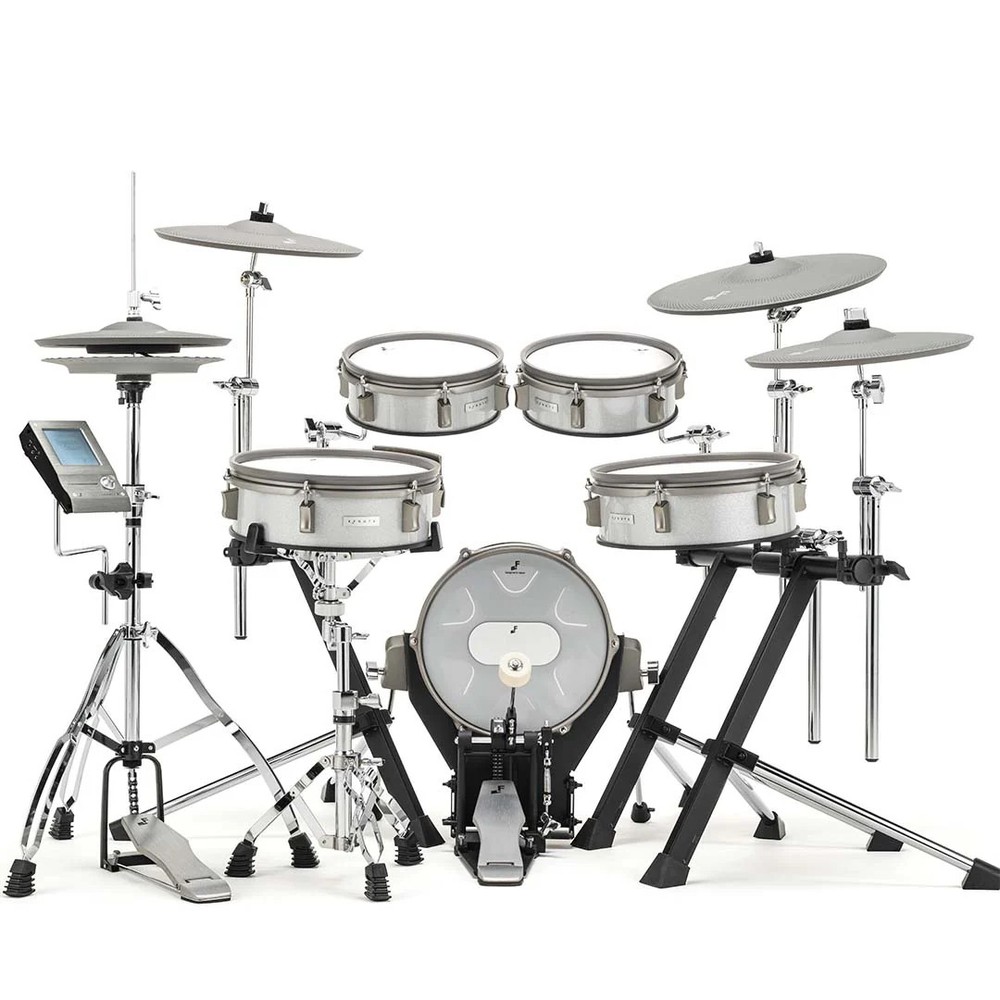 EFNOTE 3B Electronic Drum Set - White Sparkle DRUM ESSENTIALS BUNDLE