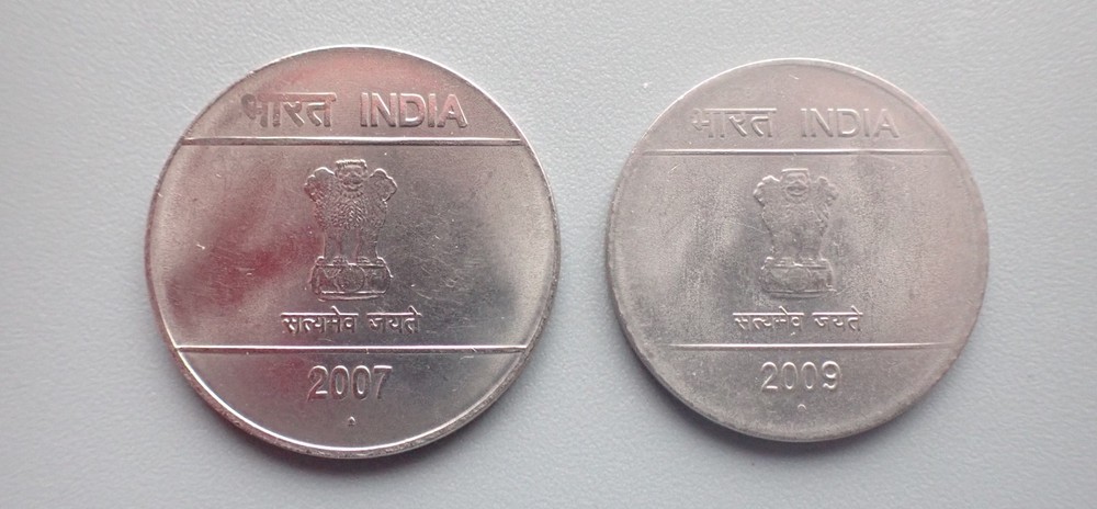 INDIA 1 RUPEE 2007, 2009