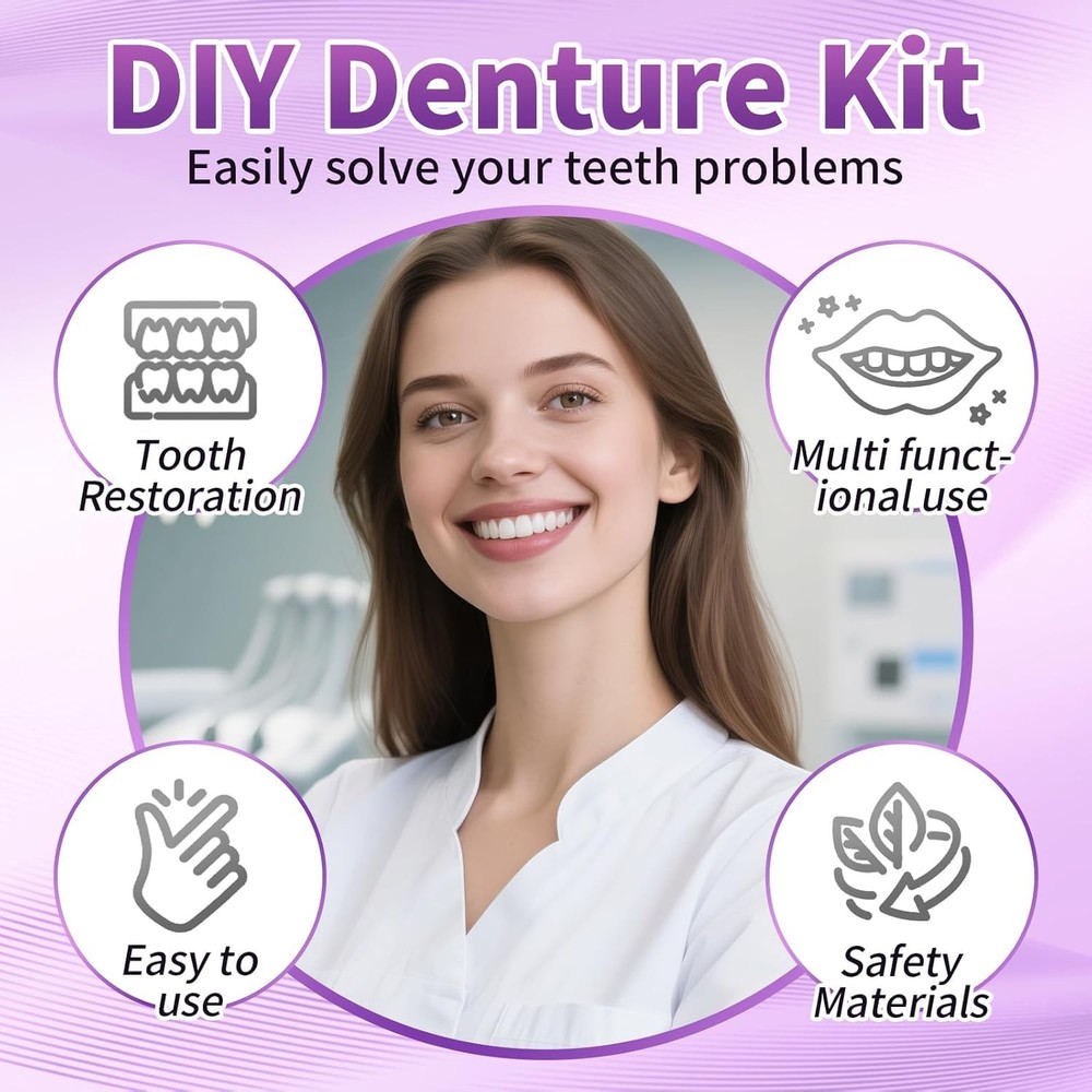 DIY Denture Kit for Upper & Lower False Teeth - Custom Dental Impression Kit