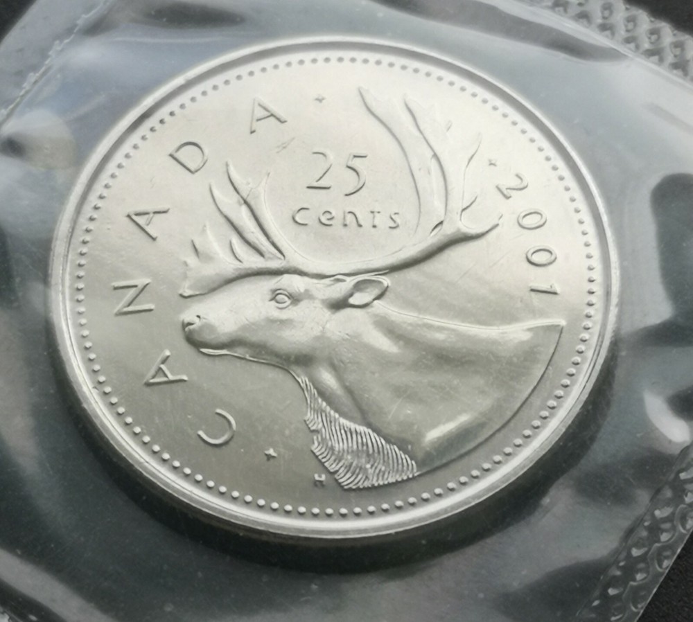 ***  CANADA  25  CENTS  2001 P  ***  SEALED  PROOF  LIKE  ***