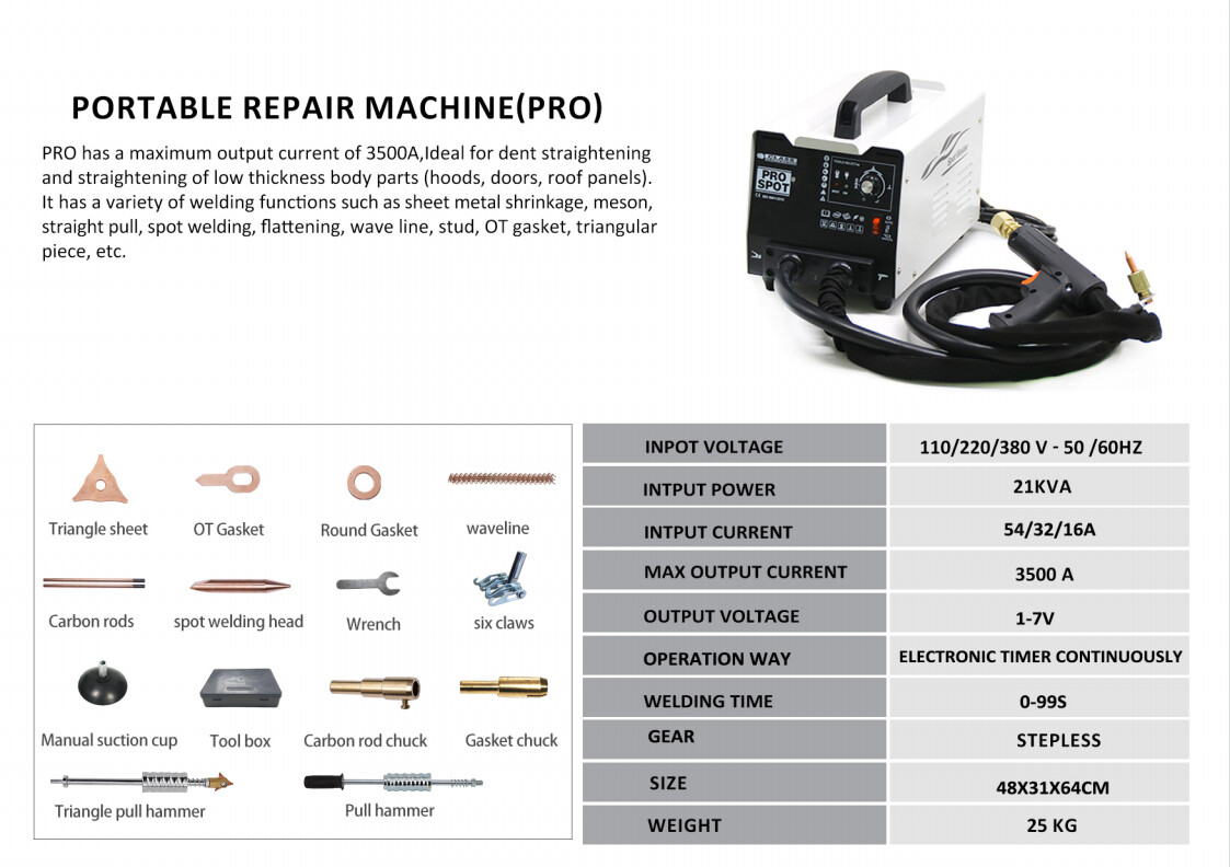 PRO 110VSpot Dent Puller Machine 1.8KW Welder 5 Modes Car Body Dent Remover Tool