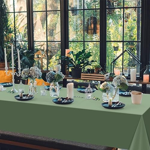 3Pack Plastic Tablecloths for Rectangle Tables, Light Green 3 Pack Sage Green