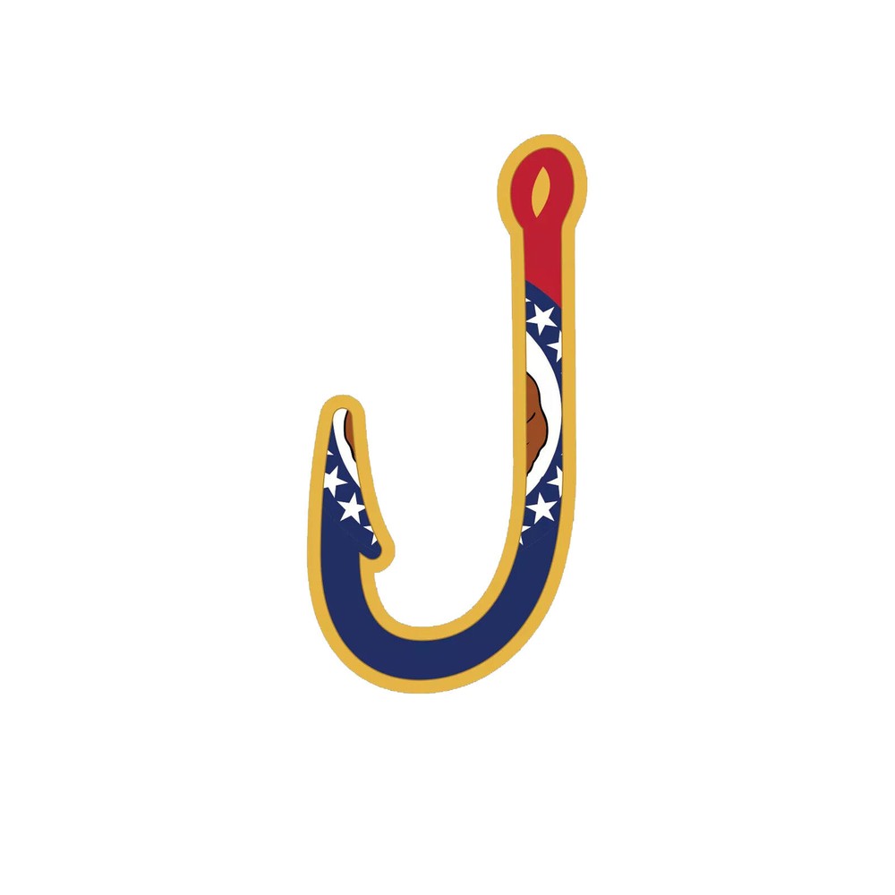Missouri Fish Hook Sticker Decal