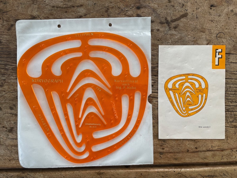 Two Vintage Standardgraph Stencils: Curves & Ellipses; Hexagonal Nut Templates
