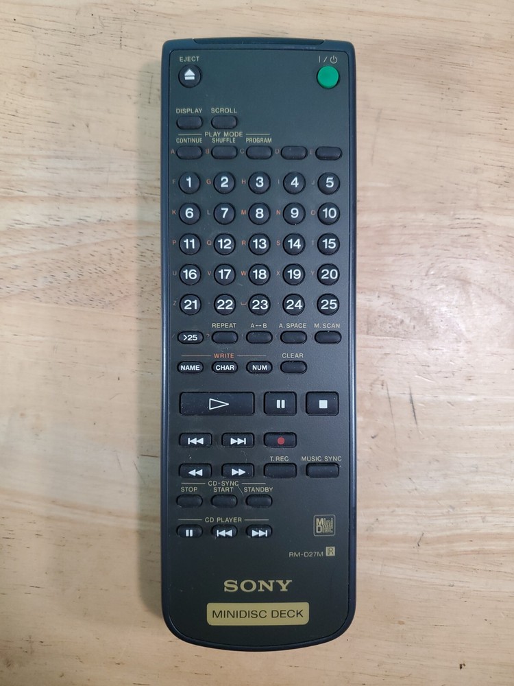 Sony RM-D27M Minidisc Deck Remote Control For MDS-S39 Tested Working