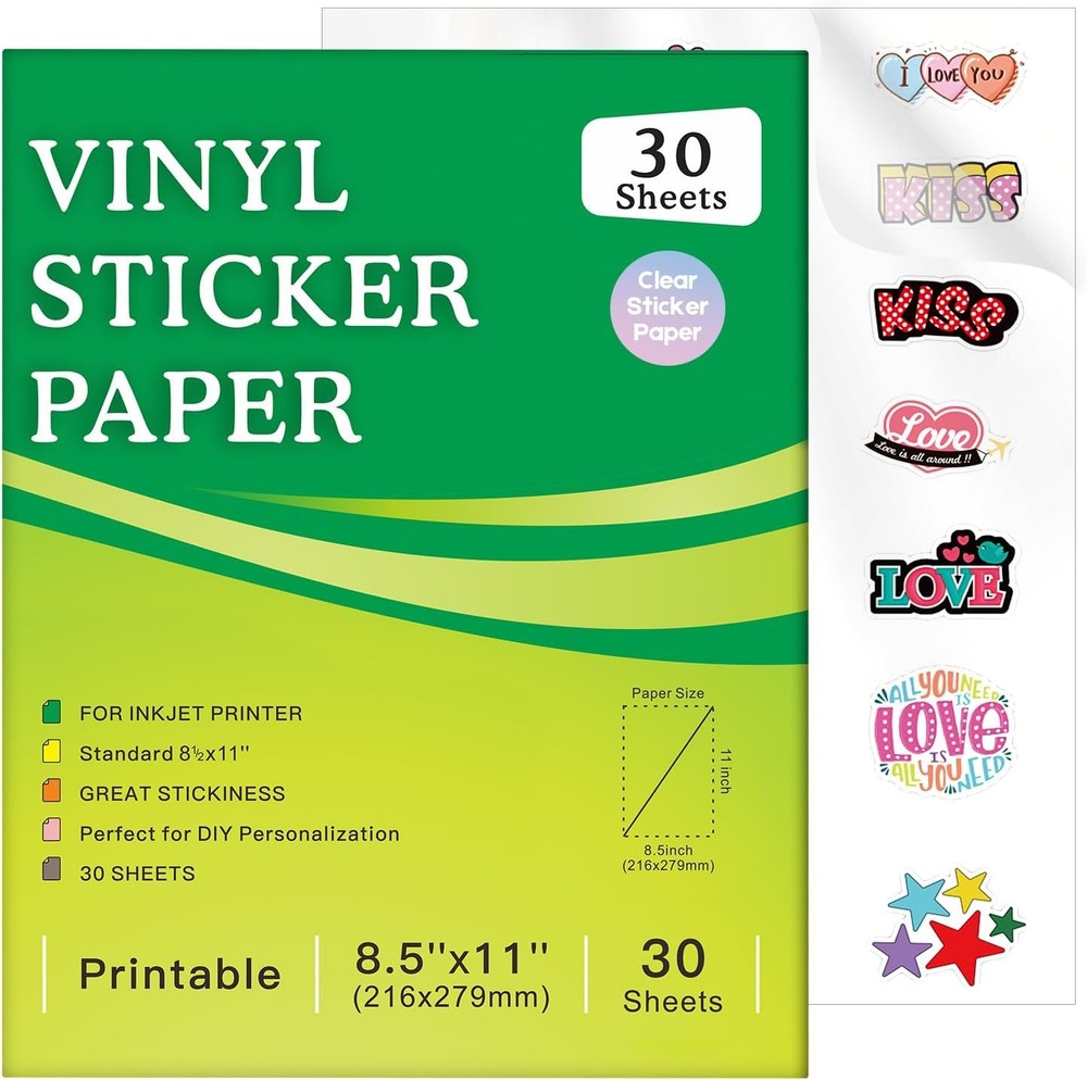 Printable Vinyl Sticker Paper 30 Sheets
