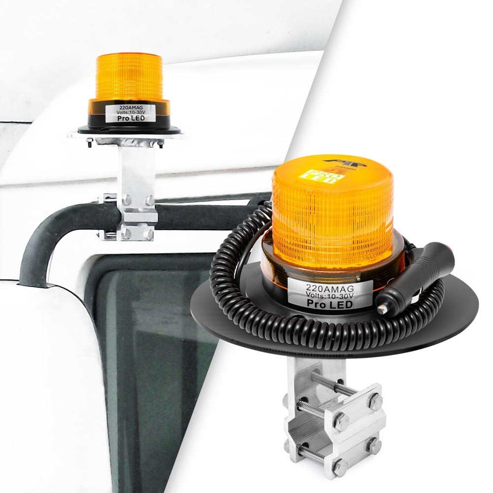 220AMAG Class 1 Magnet Mount Amber Warning Light With BRK11 Mirror Mount Bracket