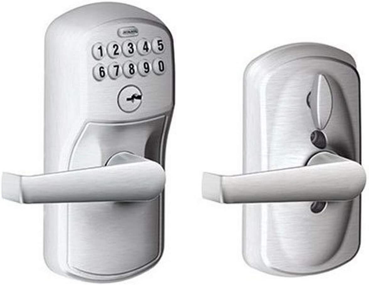 SCHLAGE FE595 PLY 626 ELA Plymouth Commercial Electronic Keypad Lock Satin Chrom