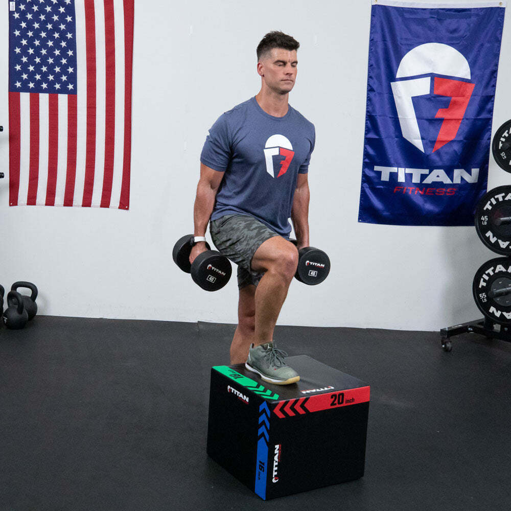 Titan Fitness Heavy Foam Plyometric Box, 16in 18in 20in, 3-In-1 Pro-Duty