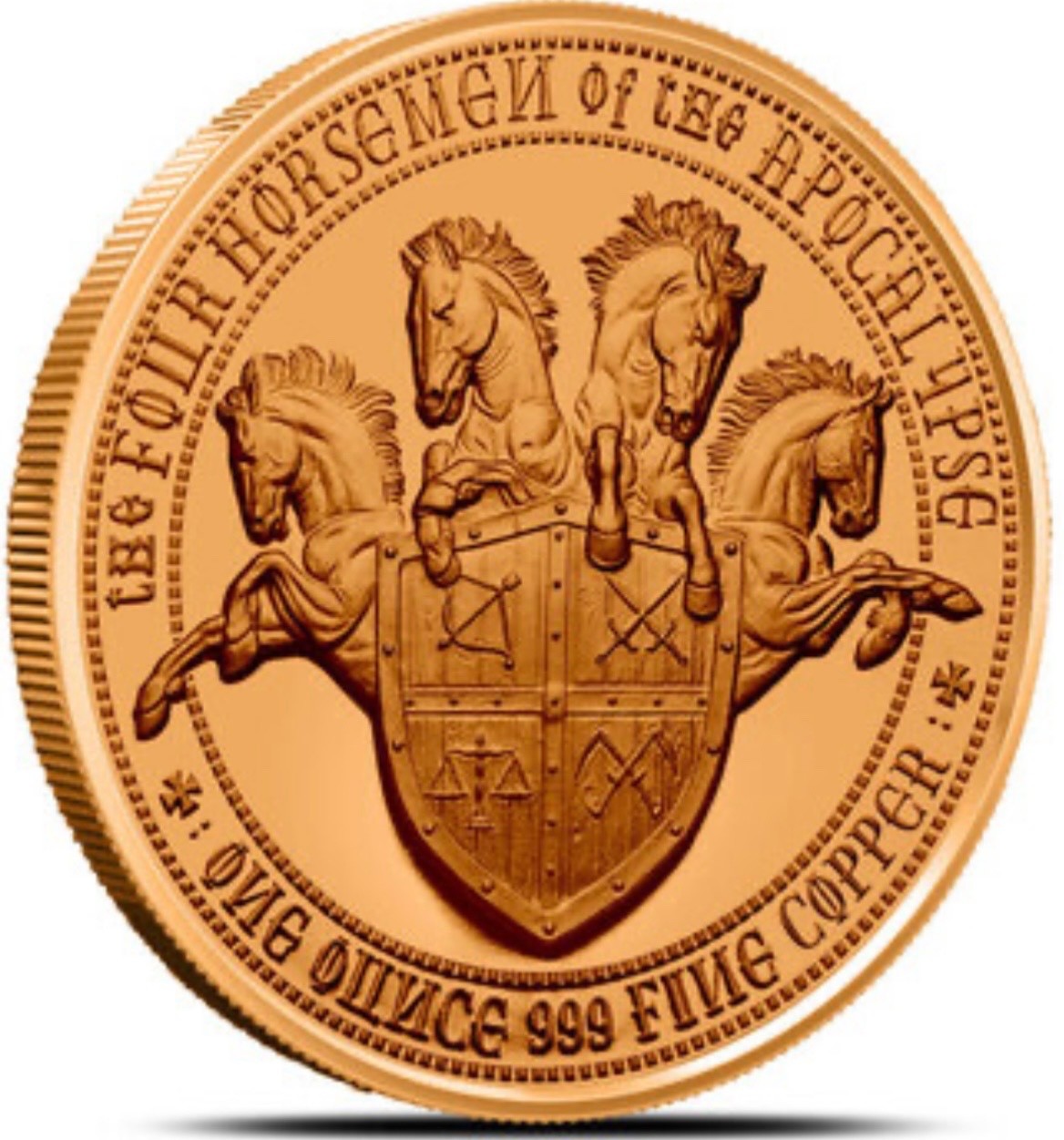 4 coin set .999 1 oz copper 4 Horsemen of the Apocalypse series from Provident