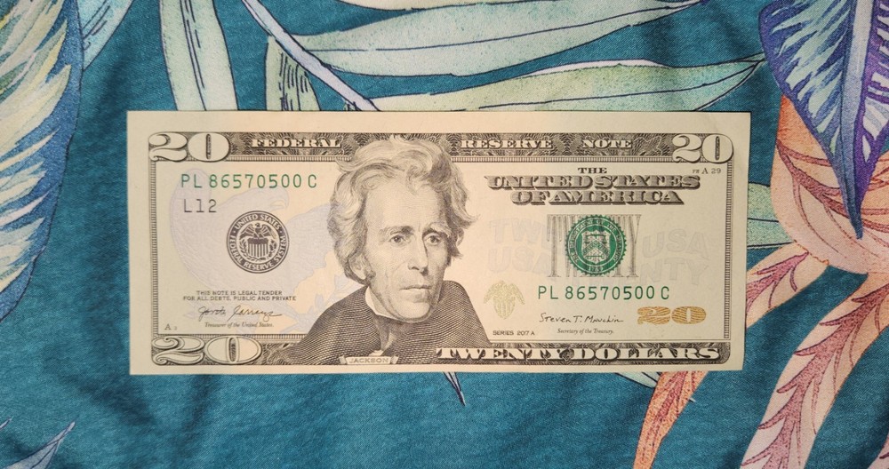 2017 $20 USD Miscut Note