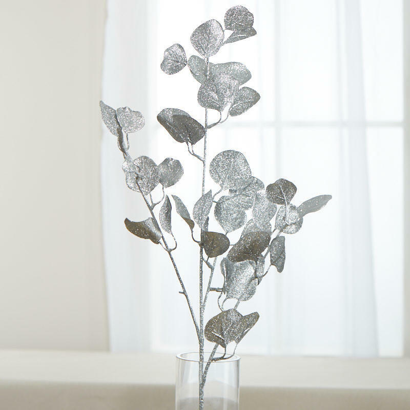 Silver Glitter Eucalyptus Spray