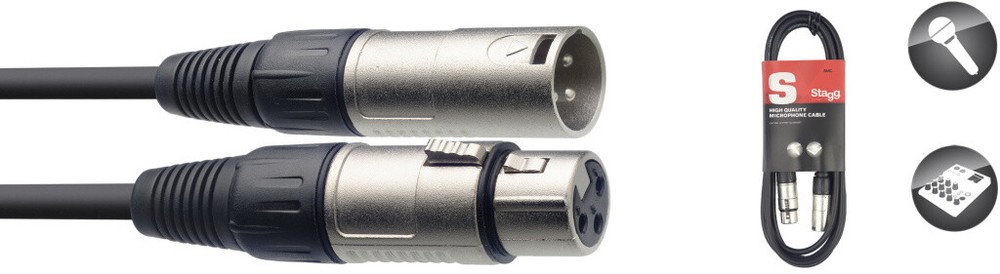 Microphone Cable, 3 Meter, Black, XLR/XLR