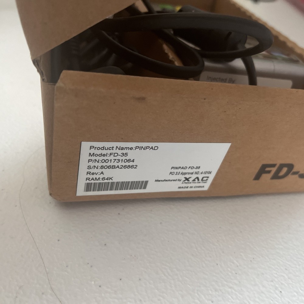 OB First Data FD-35 Pin Pad Credit Card Reader