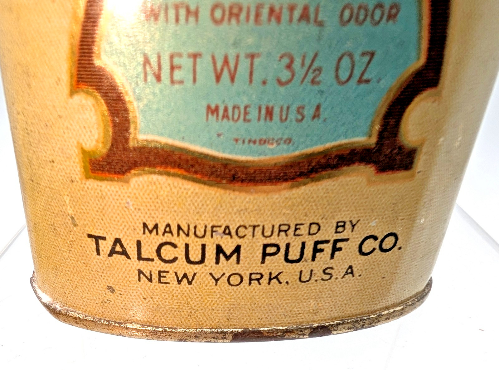 VTG AIR FLOAT CORYLOPSIS OF JAPAN TALC POWDER LITHO TIN CAN TALCUM CO.