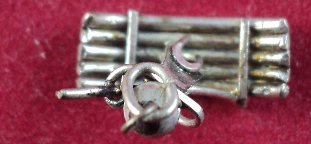 Sterling SILVER Charm MAN POLING a RAFT