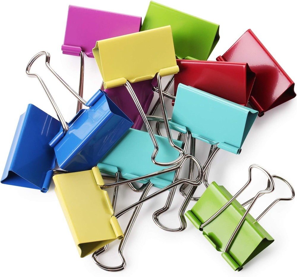 Extra Large Binder Clips 2 Inch 12 Pack Assorted Color Binder Clips Extra Large