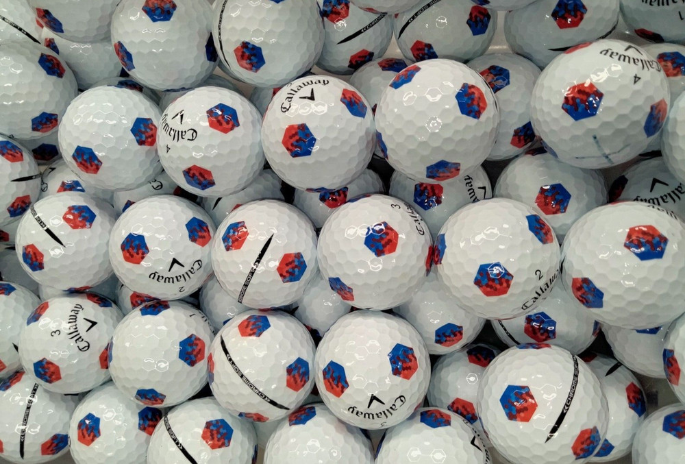 12 Callaway Chrome Soft TruTrack Golf Balls - Blue/Red - 4A/5A