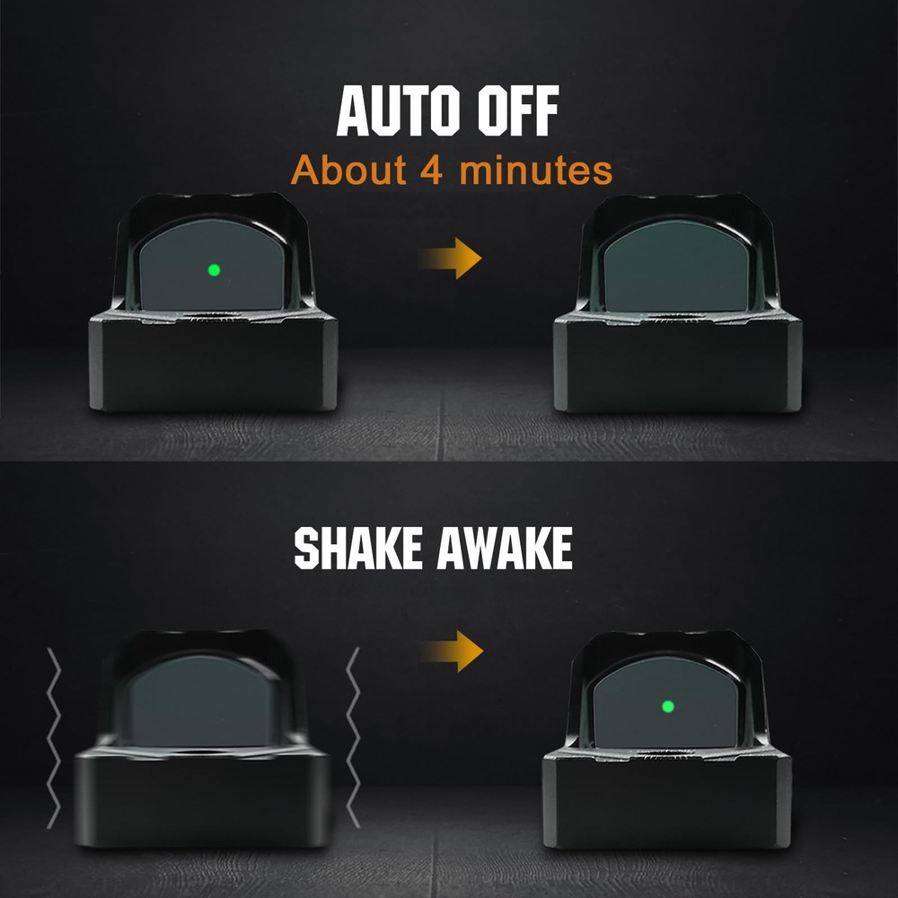 ohhunt 2 MOA Red Dot Sight Green Dot Sight Micro Reflex Sight Shake Awake Optic