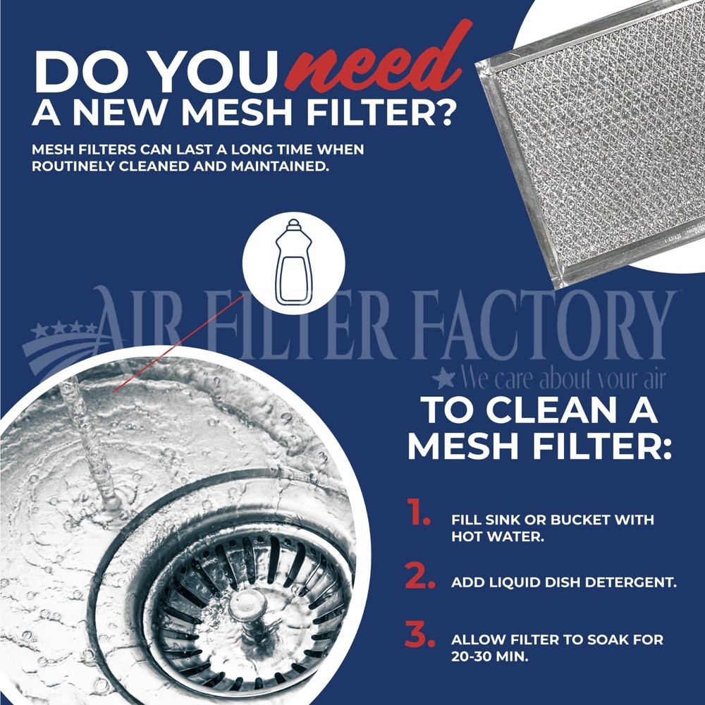 Compatible Whirlpool WP56001069 Grease Mesh Microwave Range Hood Filter (2 Pack)