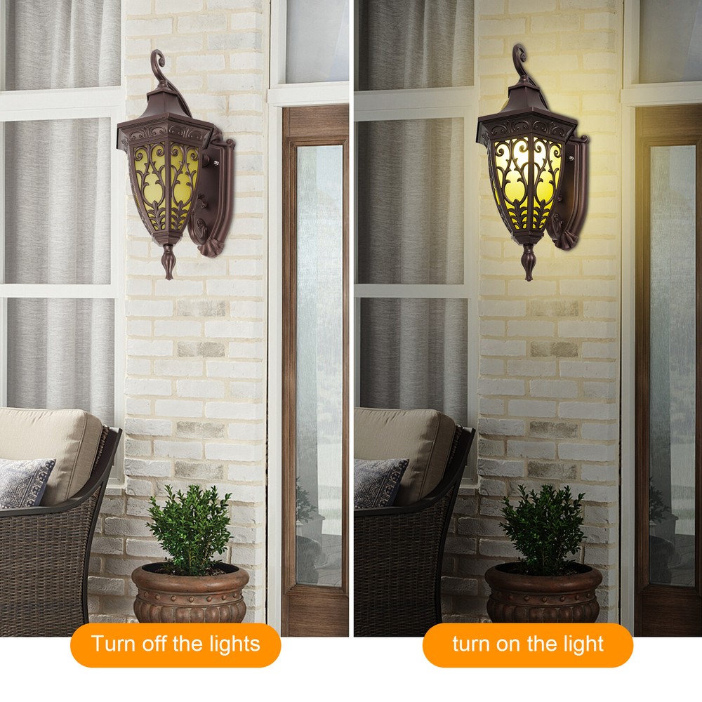 Ip55 Does Not Include Bulb Retro Outdoor Wall Lamp Shell Mold Wall Mount Bronze