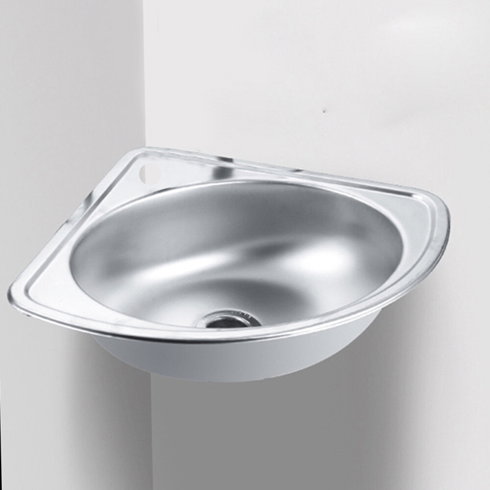 Bathroom Corner Sink Small Wall Mount Basin Sink Triangle Corner Basin Stainless