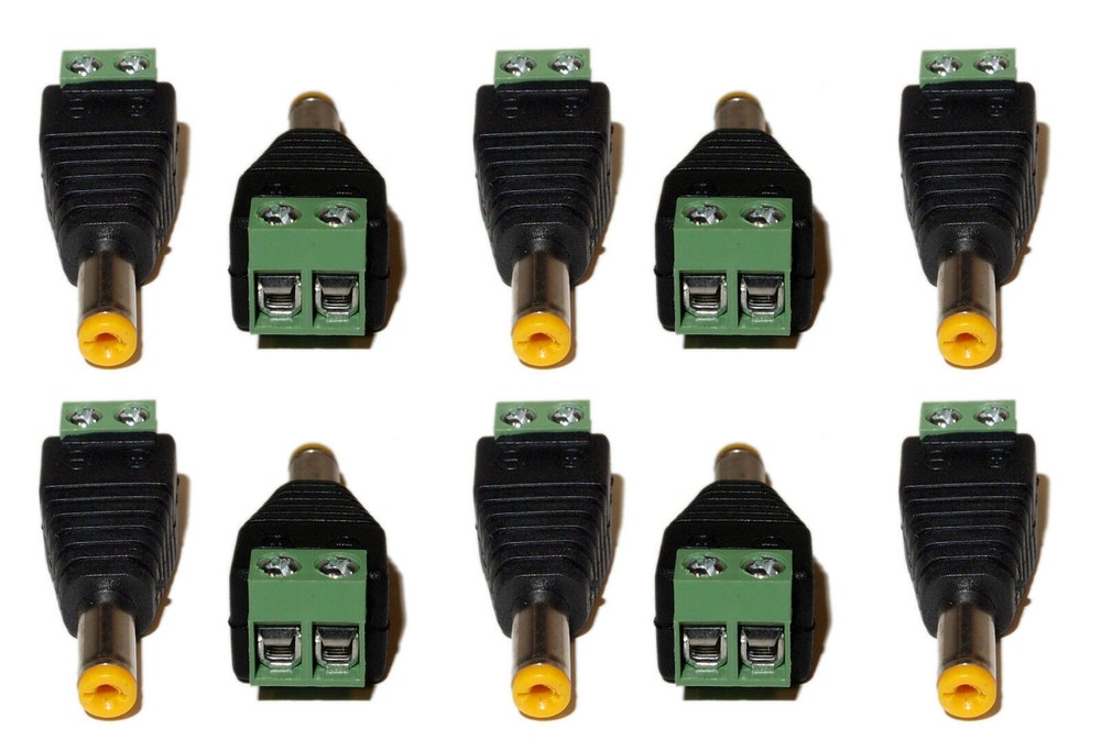 40 Pcs DC Male Power Jack Connector for CCTV Security Camera DVR System