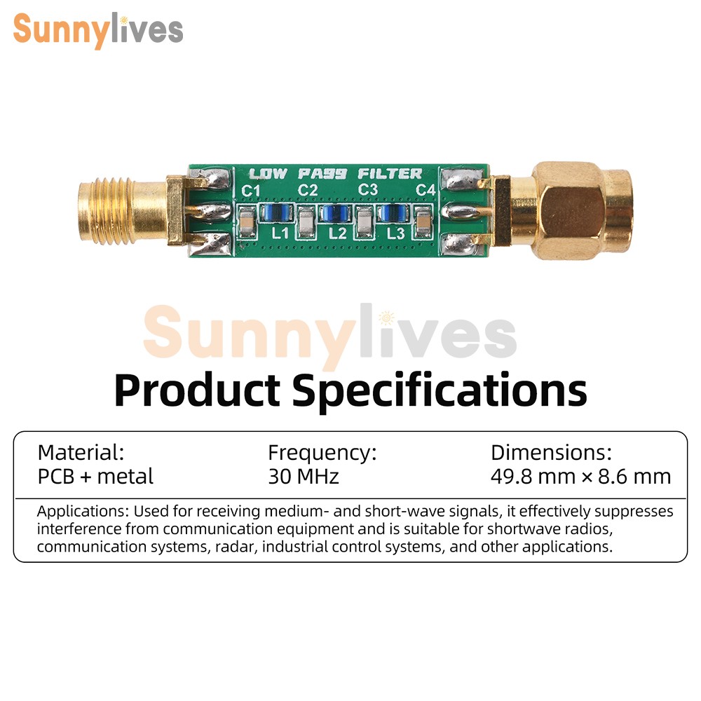 30 MHz LPF Low-pass Filter Module for Receiving Medium and Short Wave Signals