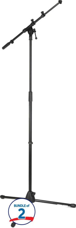 Rok-It Telescoping Tripod Mic Stand (2 Pack) - Black