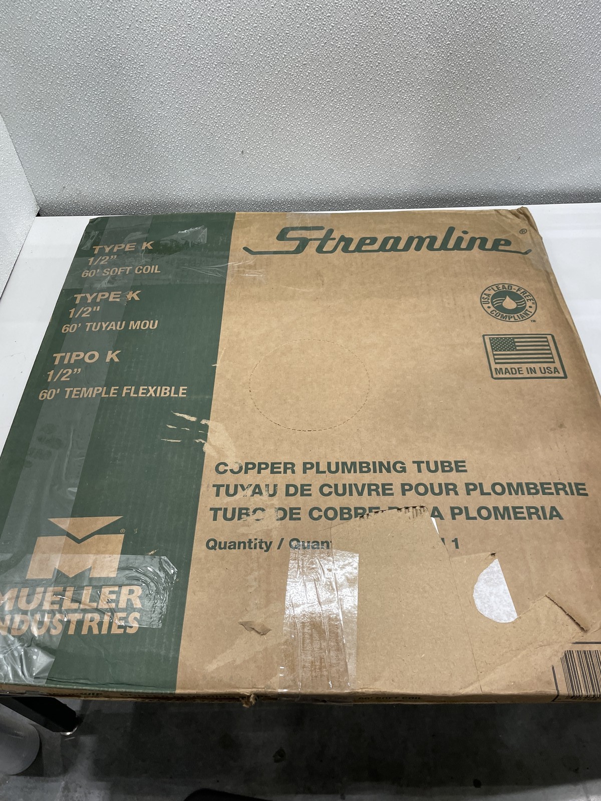 Mueller Streamline 1/2x60' K Soft COP Tube Copper 29"L x 29"W CK04060