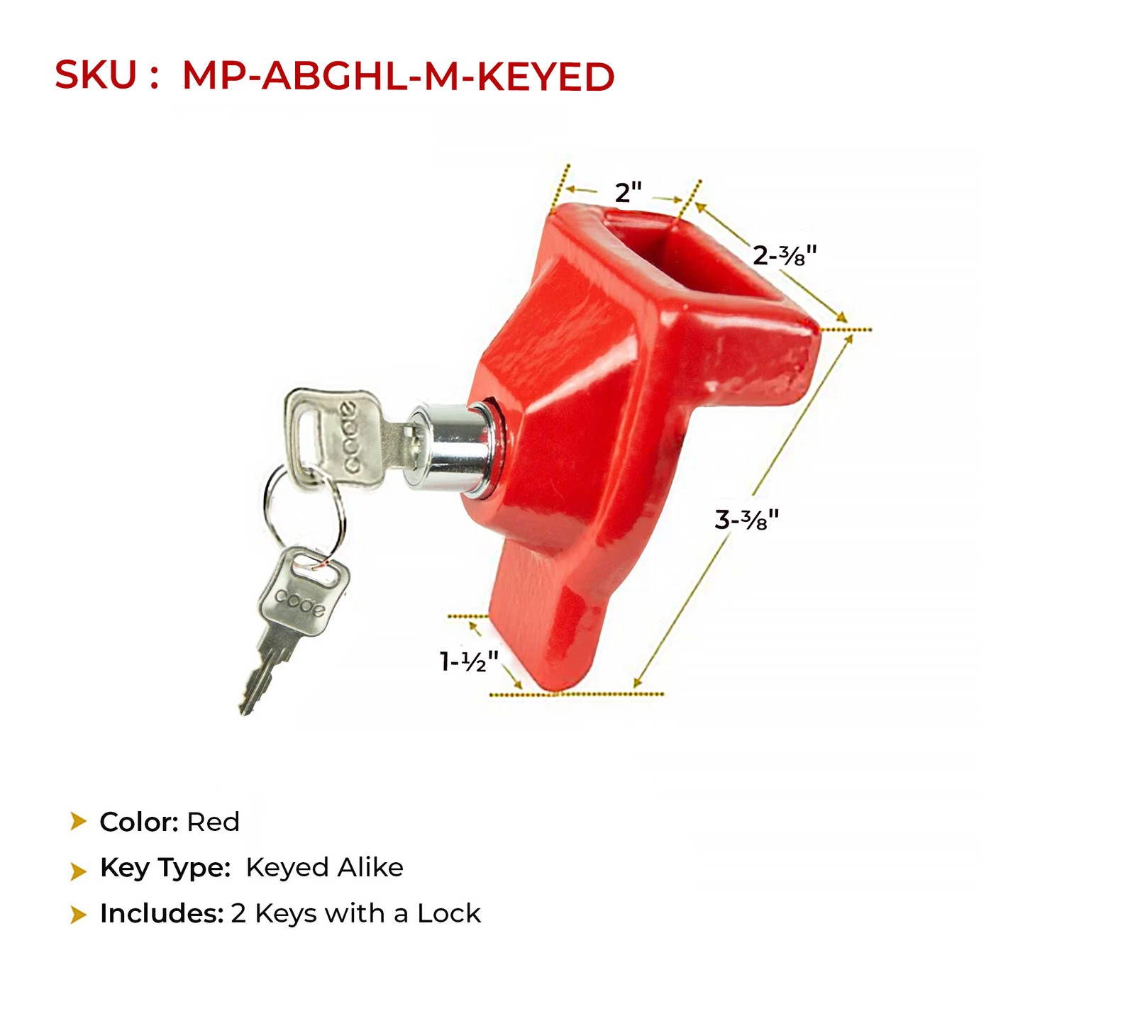 10Pk Heavy Duty Iron Air Brake Gladhand Lock w/ Keyed Alike for Semi Trailer